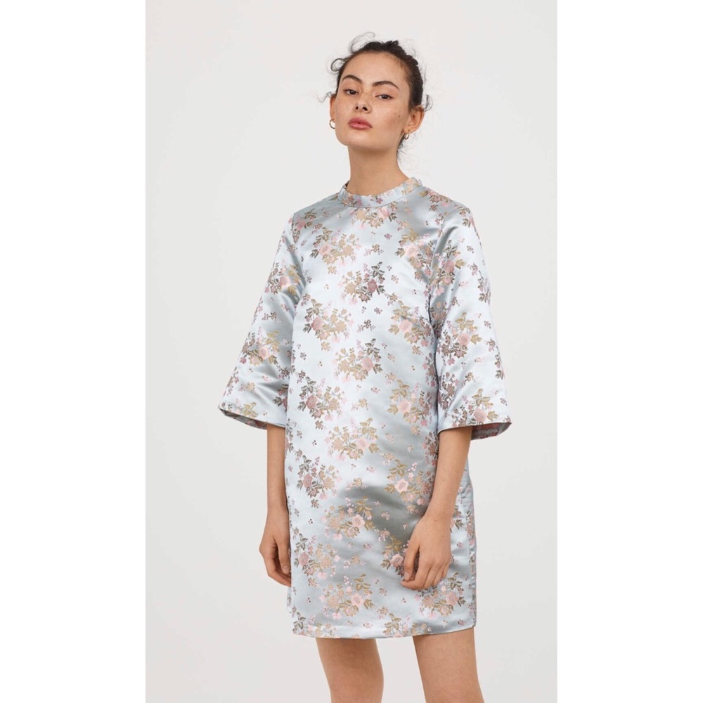 Charming Chinese Print Jacquard-weave Dress